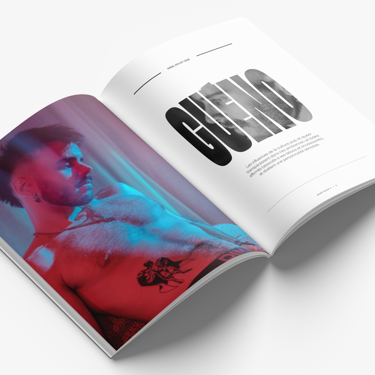 Double page du magazine Adart Book II avec Guéno